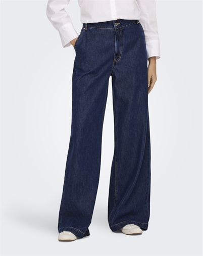  Only - ONLIngrid Waist Wide Denim Jeans - Dark Blue Denim